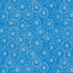 Tiny snowflakes in the wind, light blue