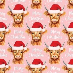 highland cow merry christmas blush WB23 small scale