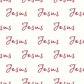 Jesus text on white pattern / medium