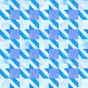Houndstooth Blues in a Watercolour Sky