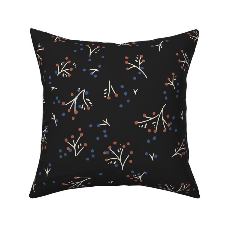 Indian Summer Ditsy twigs black - L