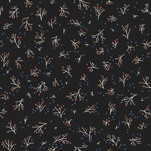 Indian Summer Ditsy twigs black - M