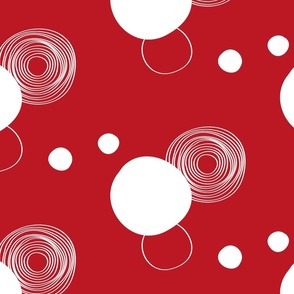 Red and white circles/  large