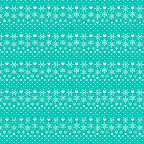 Fairisle Snowflakes - SMALL - Aqua Blue Green