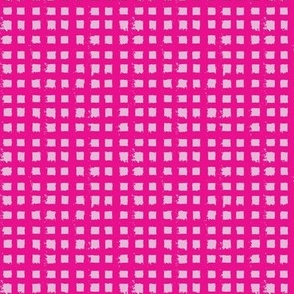 Textured Checks hot pink on dusty pink