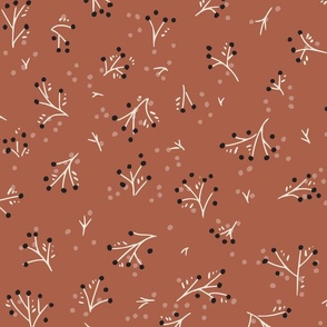 Indian Summer Ditsy twigs terracotta - L