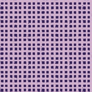 Textured Checks lilac on navy purple