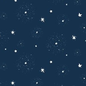 Starry Starry Night- Navy Blue: Small (Wallpaper: Medium)(Airplanes in the Night Sky) 