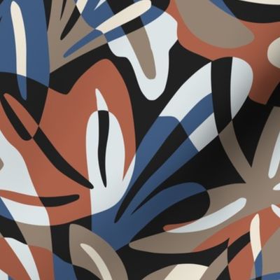 Maximalist leaves shapes - moody tropical leaves - East Fork autumnal color palette