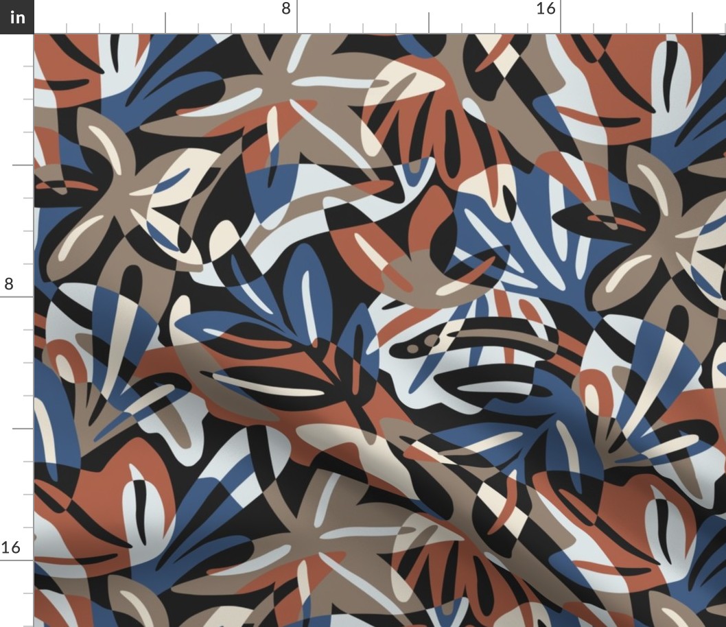 Maximalist leaves shapes - moody tropical leaves - East Fork autumnal color palette