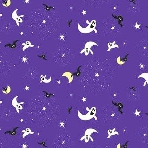 Starry Halloween Night Sky- Halloween Purple: Small (Wallpaper: Medium)