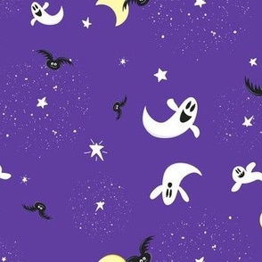 Starry Halloween Night Sky- Halloween Purple: Medium (Wallpaper: Large)