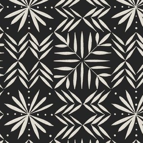 southwest geometric _ creamy white_ raisin black _ hand drawn artistic snowflake 