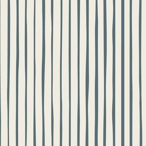 stripes - creamy white _ marble blue teal - hand drawn imperfect geometric