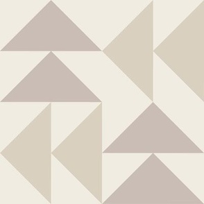 triangles 03 - bone beige _ creamy white _ silver rust blush - simple clean geometric