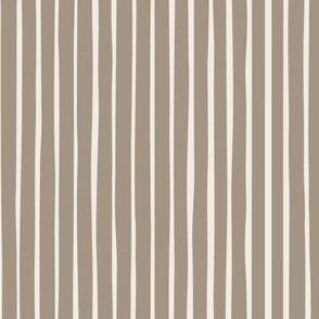 stripes - creamy white _ khaki brown - hand drawn imperfect geometric