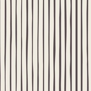 stripes - creamy white _ purple brown - hand drawn imperfect geometric