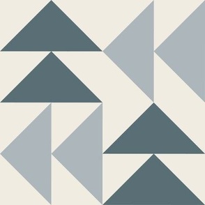 triangles 03 - creamy white _ french grey _ marble blue - simple clean geometric