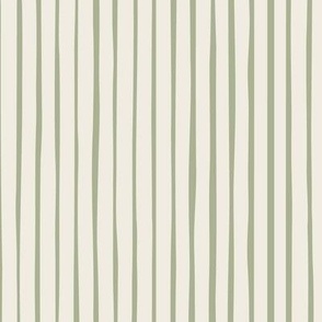 stripes - creamy white _ light sage green 02 - imperfect spring geometric