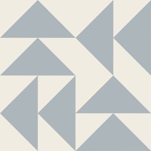 triangles 03 - creamy white _ french grey blue - simple clean geometric