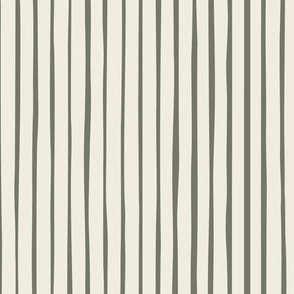 stripes - creamy white _ limed ash green - hand drawn imperfect geometric