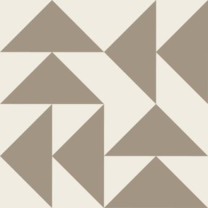 triangles 03 - creamy white _ khaki  brown - simple clean geometric
