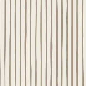 stripes - creamy whtie _ khaki brown - earthy imperfect geometric