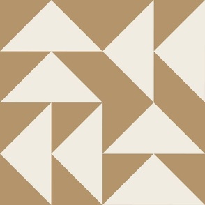 triangles 03 - creamy white _ lion gold mustard - simple clean geometric