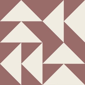 triangles 03 - copper rose pink _ creamy white - simple clean geometric