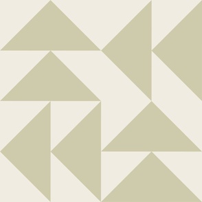 JUMBO // triangles 03 - creamy white _ thistle green - simple clean geometric