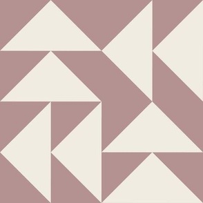 triangles 03 - creamy white _ dusty rose pink - simple clean geometric
