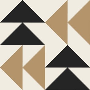 triangles 03 - creamy white _ lion gold _ raisin black - simple clean geometric