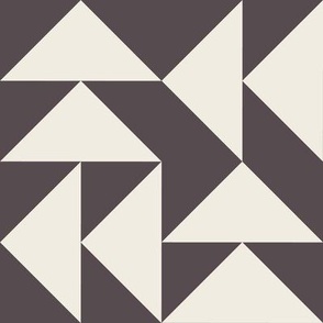triangles 03 - creamy white _ purple brown 02 - simple clean geometric