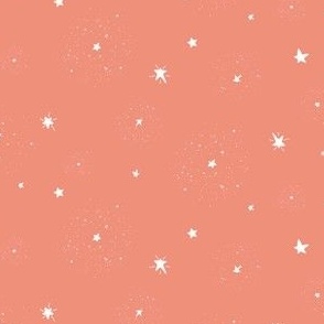 Starry Starry Night- Coral Peach: Small (Wallpaper: Medium)