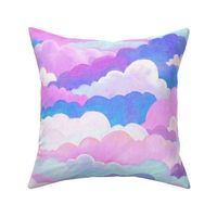 Dreamy Cloudscape in Pink, Purple, Aqua and Blue Large