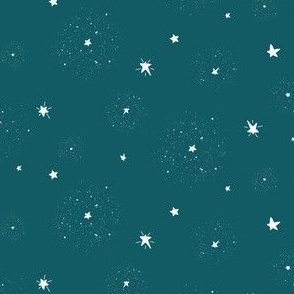 Starry Starry Night- Deep Teal: Small (Wallpaper: Medium)