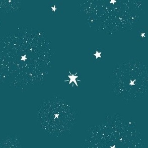 Starry Starry Night- Deep Teal: Medium (Wallpaper: Large)