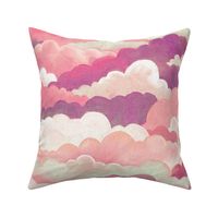 Dreamy Sunset Cloudscape in Peach, Pink, Cream and Mauve Large