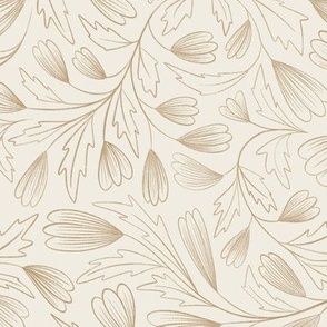 flowing flowers - creamy white _ lion gold mustard 02 - pretty floral