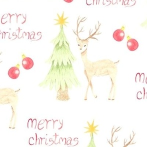 reindeer and christmas tree 