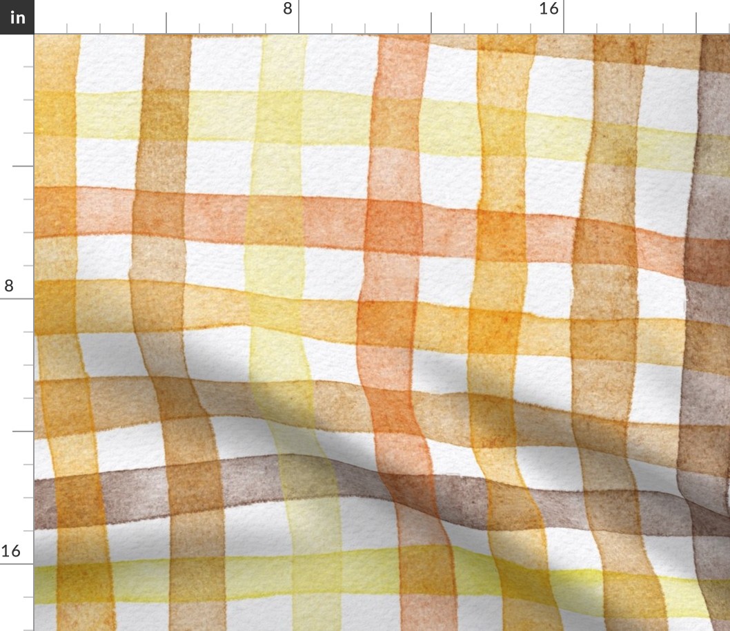 french country gingham - watercolor autumn plaid wallpaper