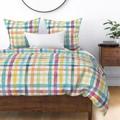french country gingham - watercolor bohemian plaid wallpaper