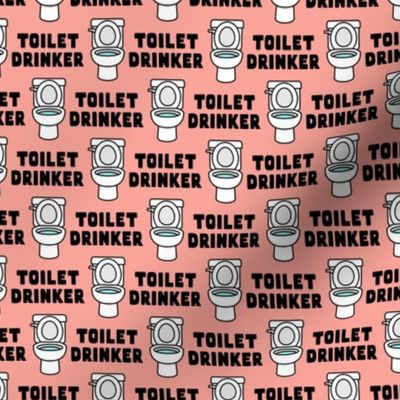 toilet drinker - dog fabric - peach - LAD23