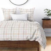 french country gingham - watercolor modern neutrals plaid wallpaper