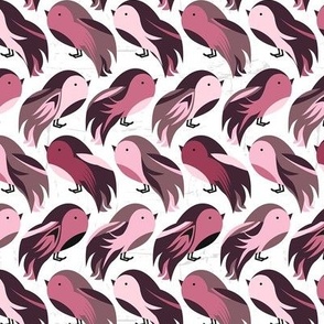 Happy birds in antique pink - small