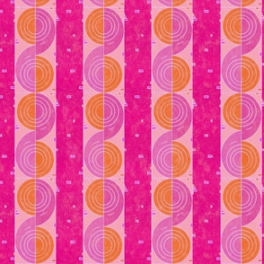 That Amazing Preppy Swirl in Pink and Orange -- Pink and Orange Swirls - Preppy Pink and Orange Swirls with Pink and Hot Pink Stripes  - 14.04in x 11.67in repeat -- 150dpi (Full Scale)