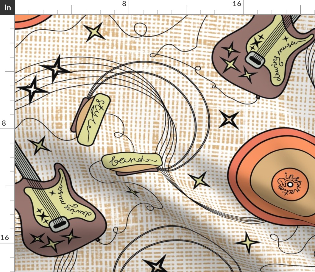 Musical retro design for teen bedding