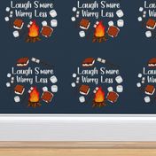18x18 Panel Laugh S'more Worry Less Cute Campfire S'mores for DIY Throw Pillow Cushion Cover or Tote Bag