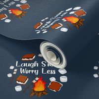 6" Circle Panel Laugh S'more Worry Less Cute Campfire S'mores for Embroidery Hoop Projects Quilt Squares