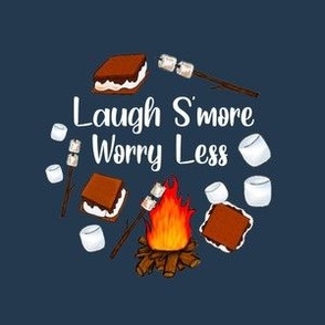 4" Circle Panel Laugh S'more Worry Less Cute Campfire S'mores for Embroidery Hoop Projects Quilt Squares Iron on Patches